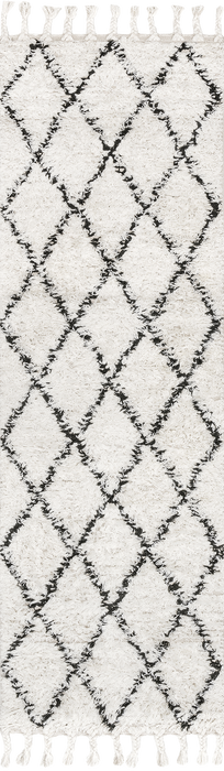 Natural Hand Knotted Wool Shag Rug 120x180 cm