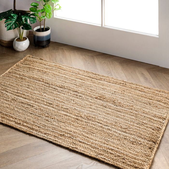 Natural Handmade Jute Braided Area Rug 120 cm