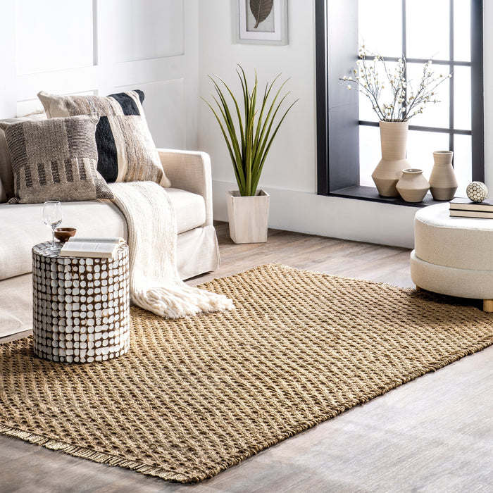 Natural Handmade Jute and Seagrass Area Rug