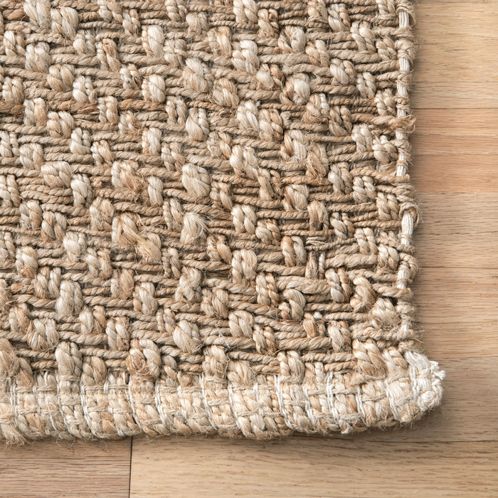 Natural Handwoven Jute Area Rug 160cm Durable Design