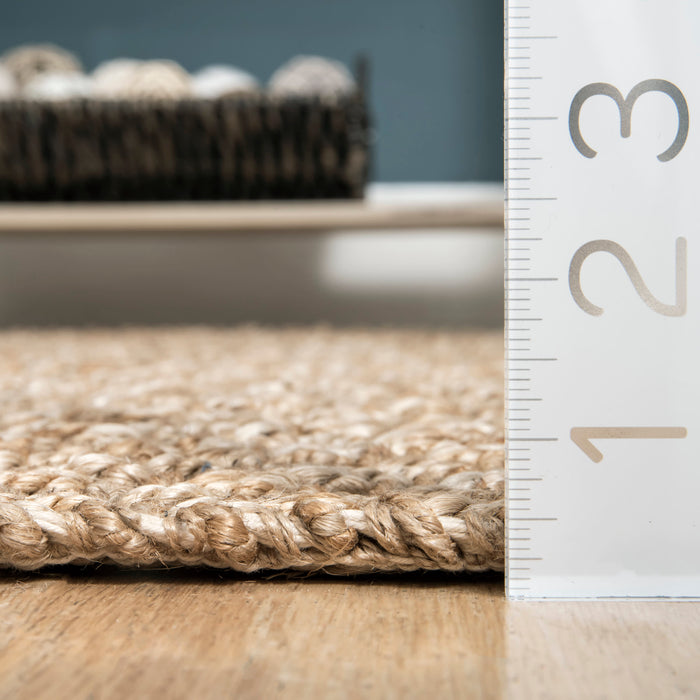 Natural Handwoven Jute Area Rug 160cm Durable Design