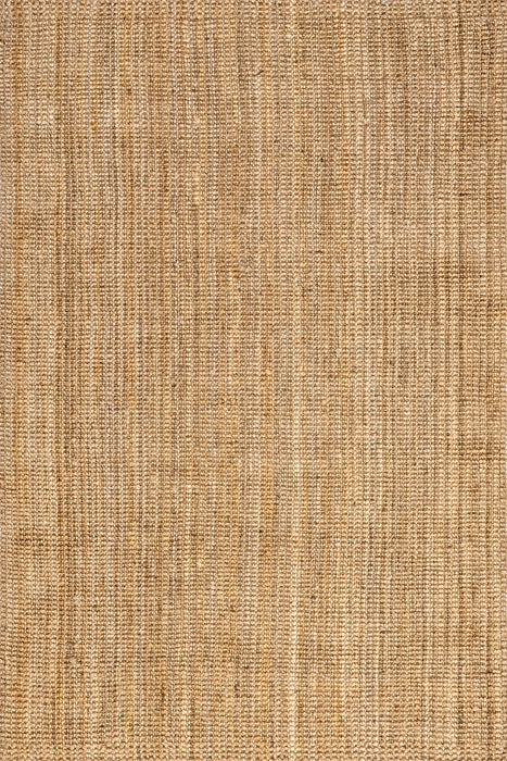 Naturel handgeweven jute geribbeld vloerkleed 120 cm rond