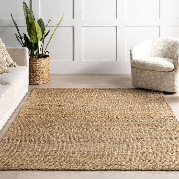 Natural Jute Area Rug 100% Handmade 120 cm Diameter