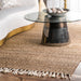 Natural Jute Area Rug With Tassels 150cm x 90cm