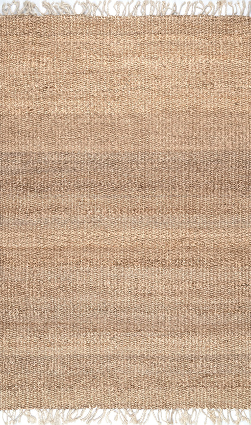 Tappeto in iuta naturale con nappe 150 cm x 90 cm