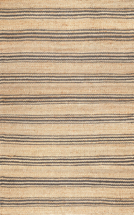 Vloerkleed van naturel jute met strepen - Sycamore Design