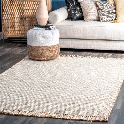 Natural Jute Basketweave Area Rug For Home Decor