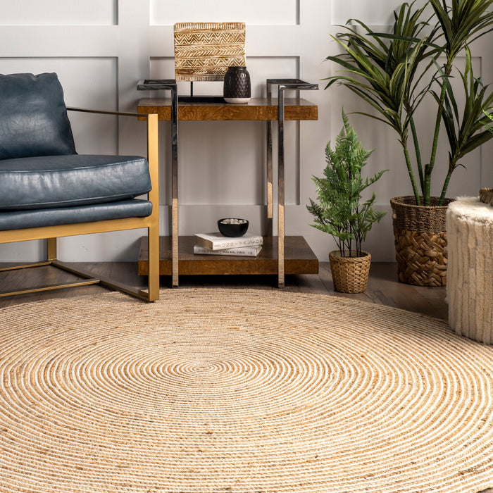 Natural Jute Braided Area Rug 60x90 cm