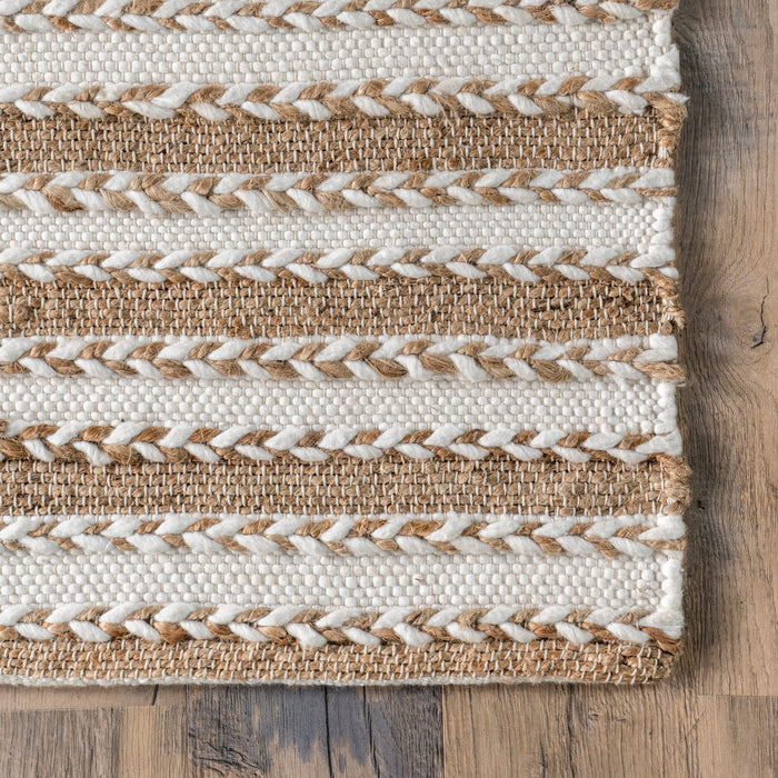 Natural Jute Braided Area Rug 90x150 cm