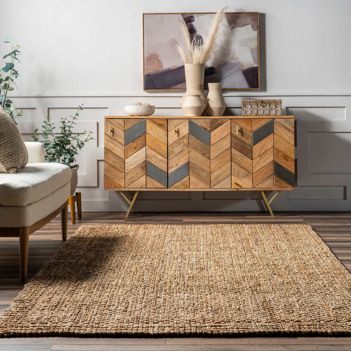 Natural Jute Braided Rug for Living Room and Dining Room