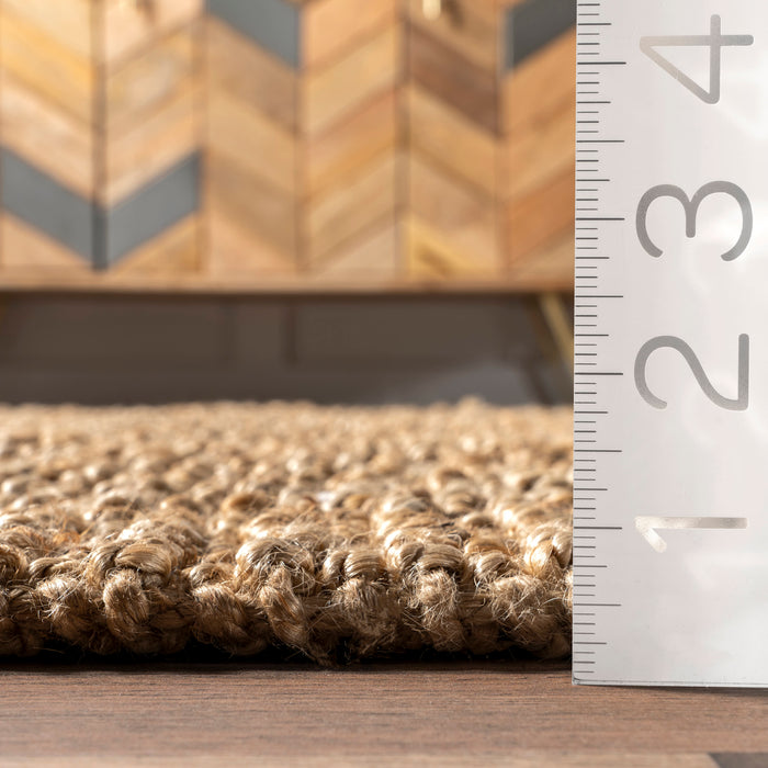 Natural Jute Braided Rug for Living Room and Dining Room