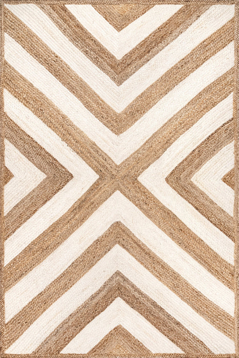 Tappeto Chevron in iuta naturale 120x180 cm