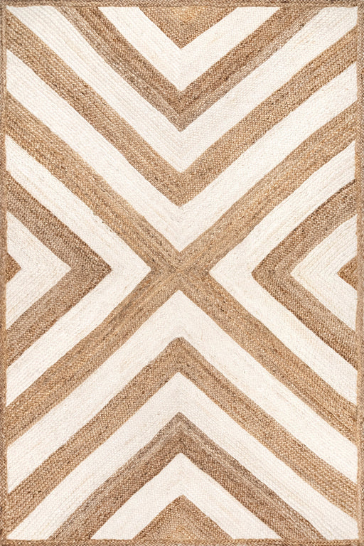 Luonnollinen juutti Chevron Area -matto 120x180 cm