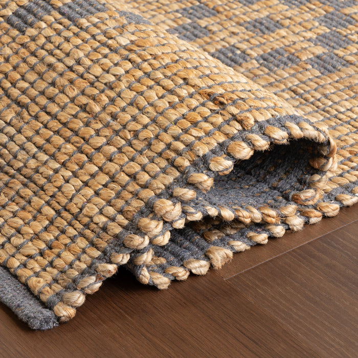 Natural Jute Cotton Diamond Area Rug 160cm