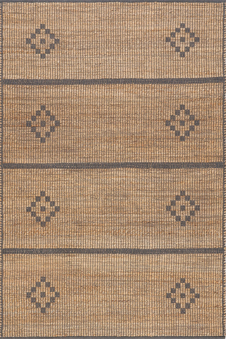 Natural Jute Cotton Diamond Area Rug 160cm