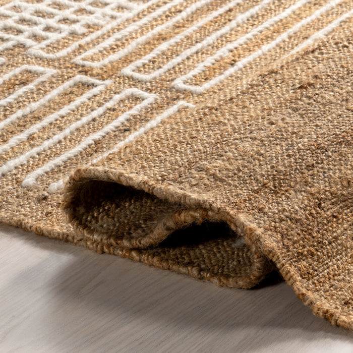 Natural Jute Crosshatch Area Rug 90x150 cm