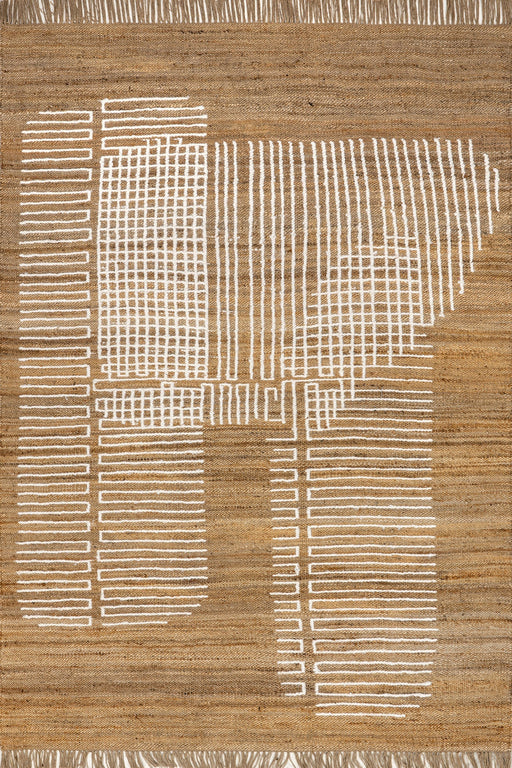 Natural Jute Crosshatch Area Rug 90x150 cm