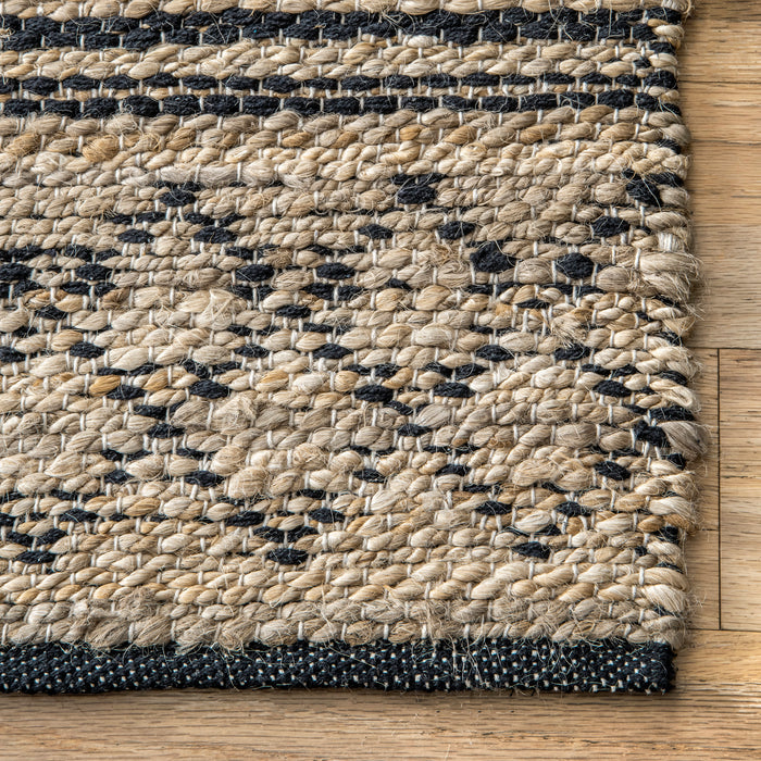 Natural Jute Striped Area Rug for Home Decor