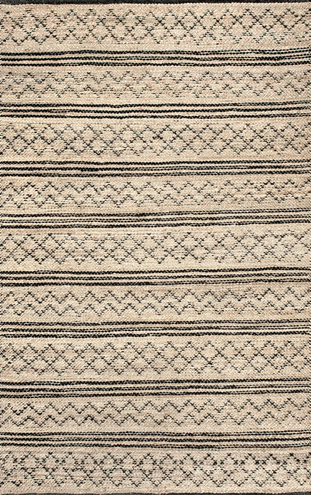 Natural Jute Striped Area Rug for Home Decor