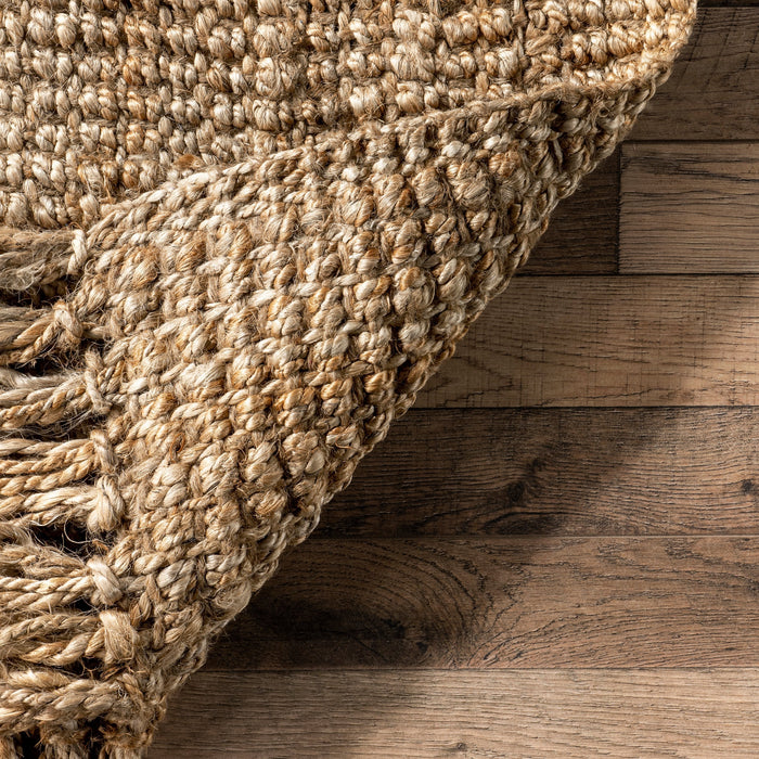 Natural Jute Tasseled Area Rug 120 cm