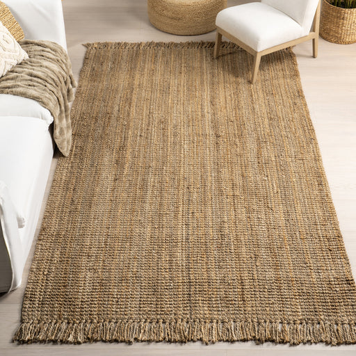 Tappeto in iuta naturale con nappe 140 cm