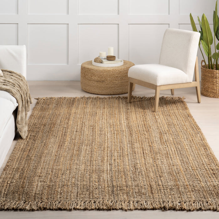 Tappeto in iuta naturale con nappe 50x80 cm