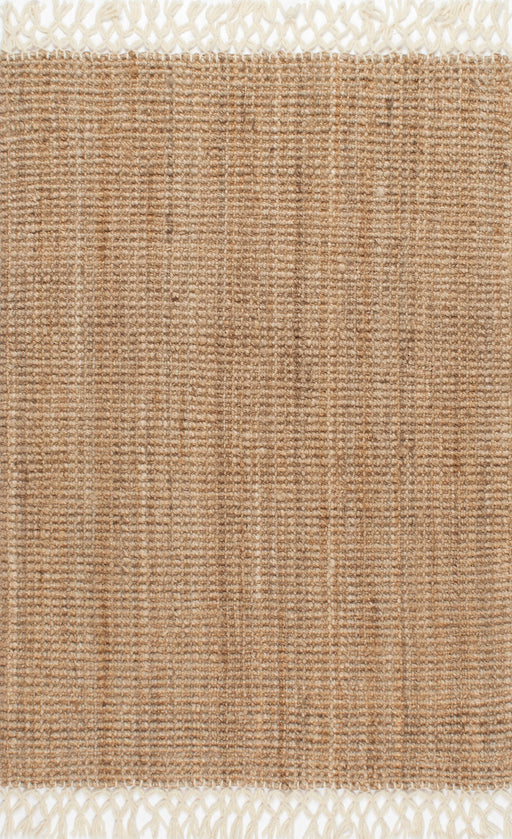 Tappeto con frange in lana di juta naturale 80x150 cm