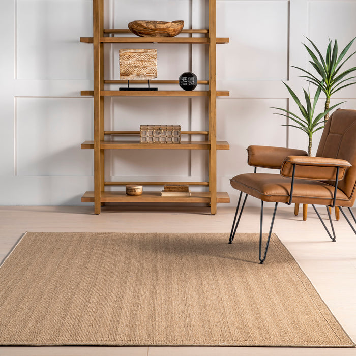 Natural Lined Weave Area Rug For Living Room And Bedroom