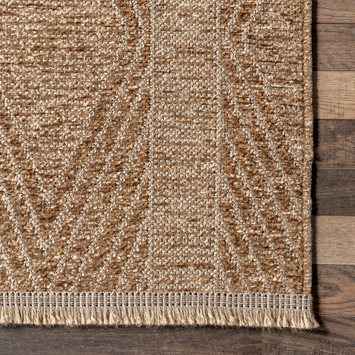 Natural Patterned Lined Area Rug 180x120 cm