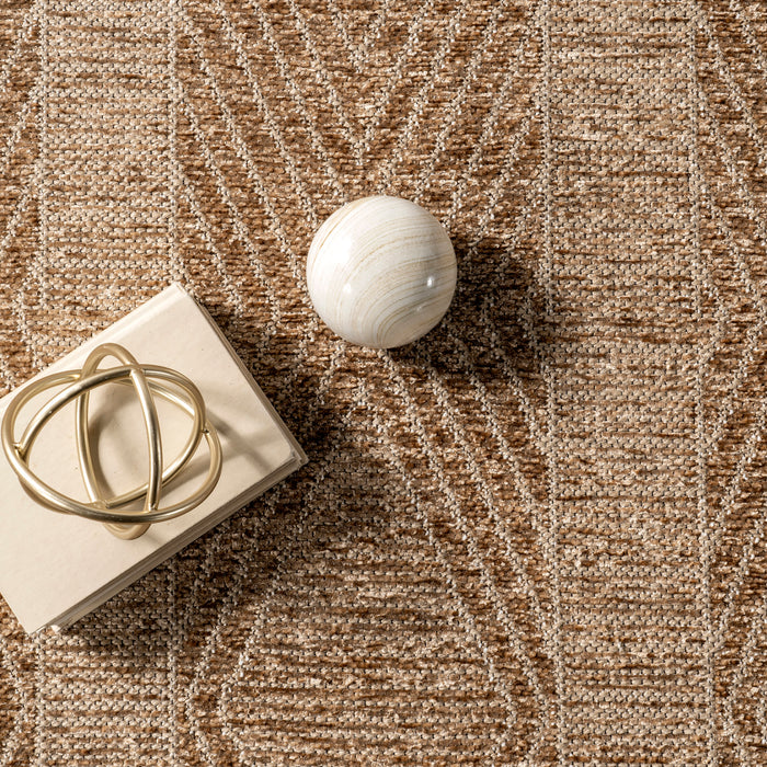 Natural Patterned Lined Area Rug 180x120 cm