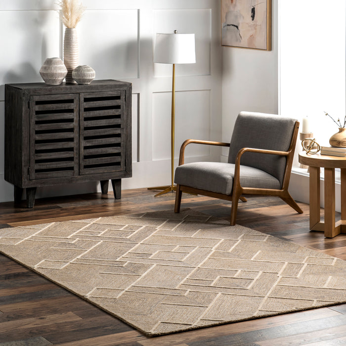 Natural Sansa Maze Area Rug for Home Decor