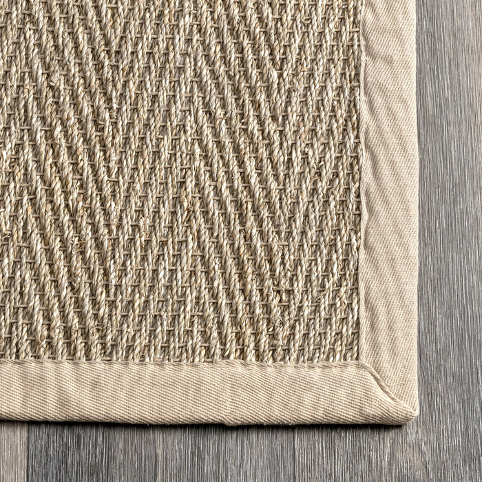 Natural Seagrass Herringbone Area Rug for Home Décor