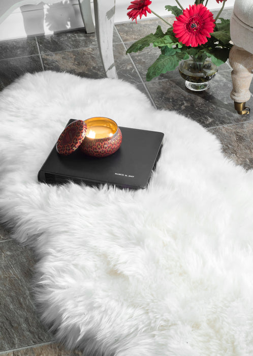 Natural Sheepskin Double Pelt Rug 46cm x 160cm