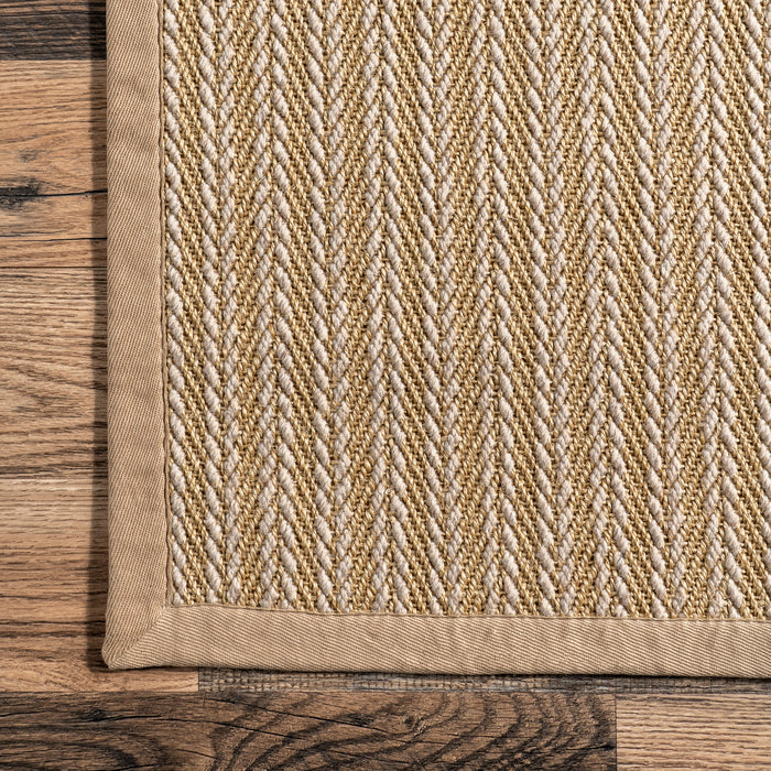 Natural Sisal Rug with Pinstriped Design for Home Decor