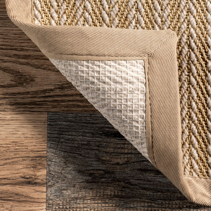 Natural Sisal Rug with Pinstriped Design for Home Decor