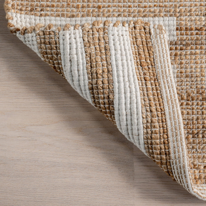 Natural Striped Area Rug 50x80 cm