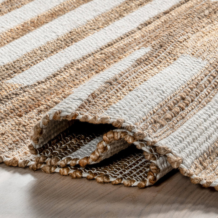 Natural Striped Area Rug 50x80 cm