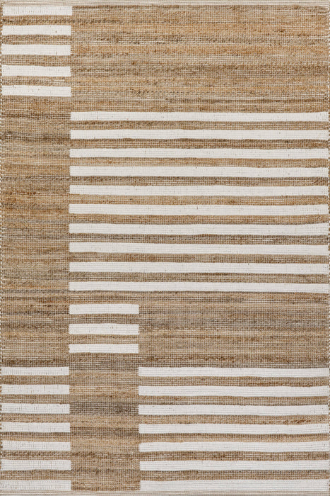 Natural Striped Area Rug 50x80 cm