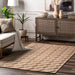Natural Textured Trellis Area Rug 100% Recycled PET