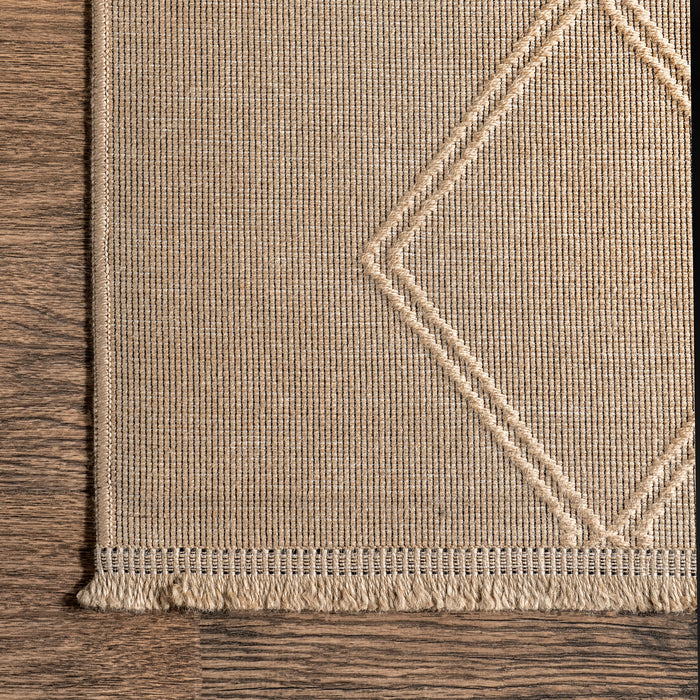 Natural Trellis Area Rug 152 cm Soft Durable Comfort
