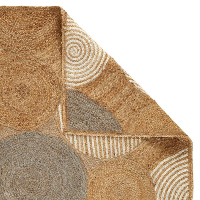 Naturals Hand-Woven Jute Flatweave Circles Natural/Bleach Rug