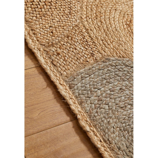 Naturals Hand-Woven Jute Flatweave Circles Natural/Bleach Runner