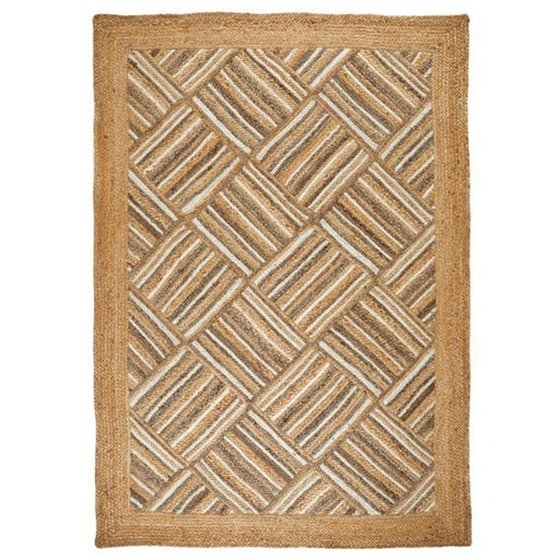 Naturals Hand-Woven Jute Flatweave Squares Natural/Bleach Rug