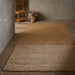 Naturals handgeweven jute platgeweven tapijt met strepen naturel/bleekmiddel