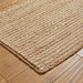 Naturals handgeweven jute platgeweven tapijt met strepen naturel/bleekmiddel