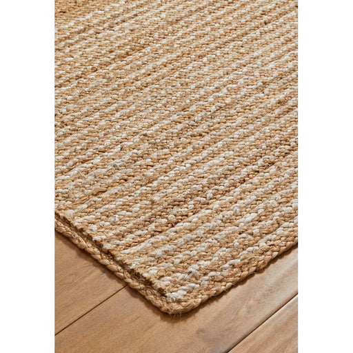 Naturals Hand-Woven Jute Flatweave Stripes Natural/Bleach Runner