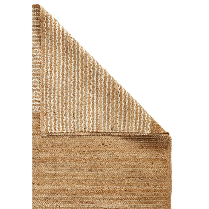 Naturals Hand-Woven Jute Flatweave Stripes Natural/Bleach Runner