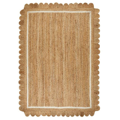 Naturals Jute Scallop Border Flatweave Natural/Bleach Rug