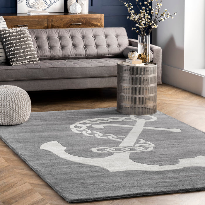 Nautical Anchor Area Rug 120x180 cm