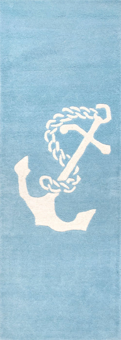 Tappeto Nautical Anchor Area Baby Blu 140 cm